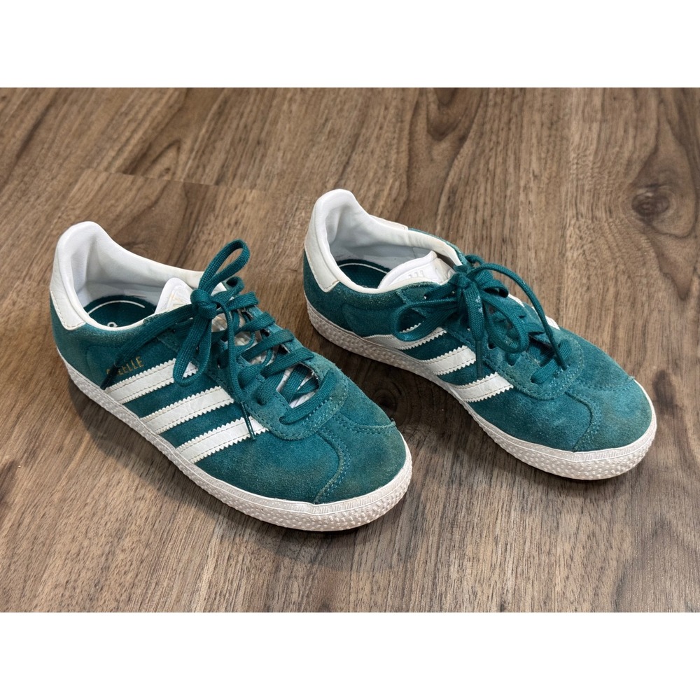 Adidas Sneakers Kids US 1 Legacy Teal Gazelle Retro Terrace Suede 3-Stripes
